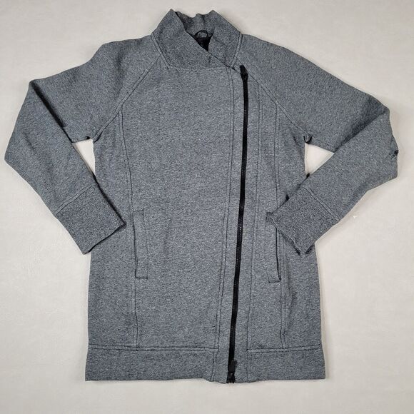 Lululemon Back to it Wrap Sweatshirt Jacket Gray Asymmetrical Zip Up Women's 2 - Picture 1 of 9